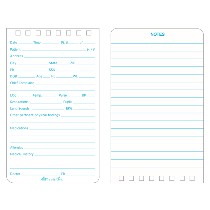 Rite In The Rain 3"x5" EMS POCKET NOTEBOOK - red-diamond-uniform-police-supply