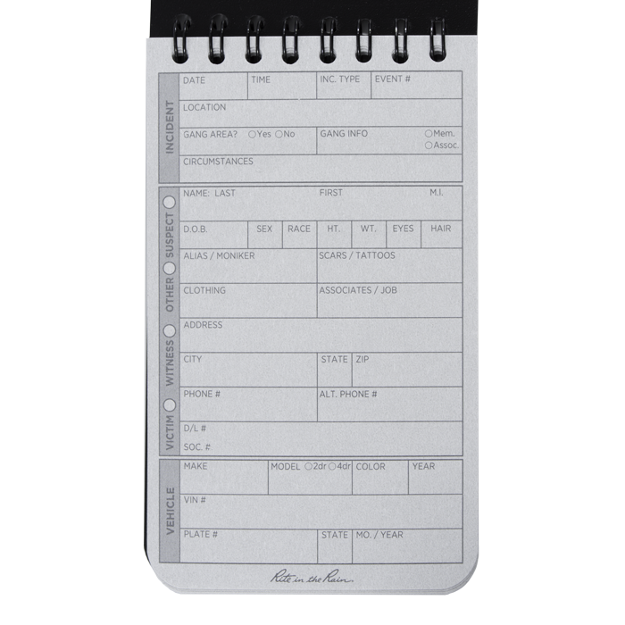 Rite In The Rain 3"x5" FIELD INTERVIEW POCKET NOTEBOOK - red-diamond-uniform-police-supply