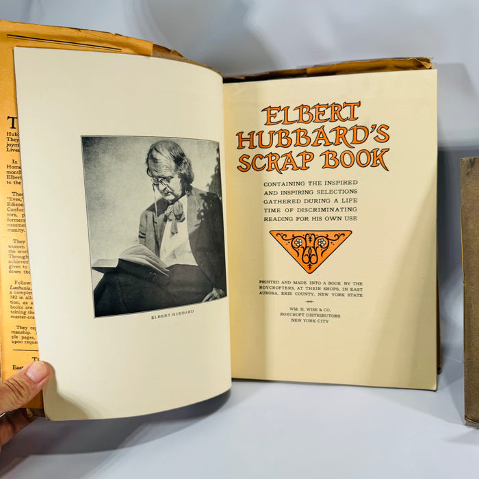 Roycroft Arts & Letters Lot — Elbert Hubbard’s Scrap Book (1923) + Little Journeys: Beethoven (1901) — Elbert Hubbard | Decorative Roycroft Design, Literary Essays