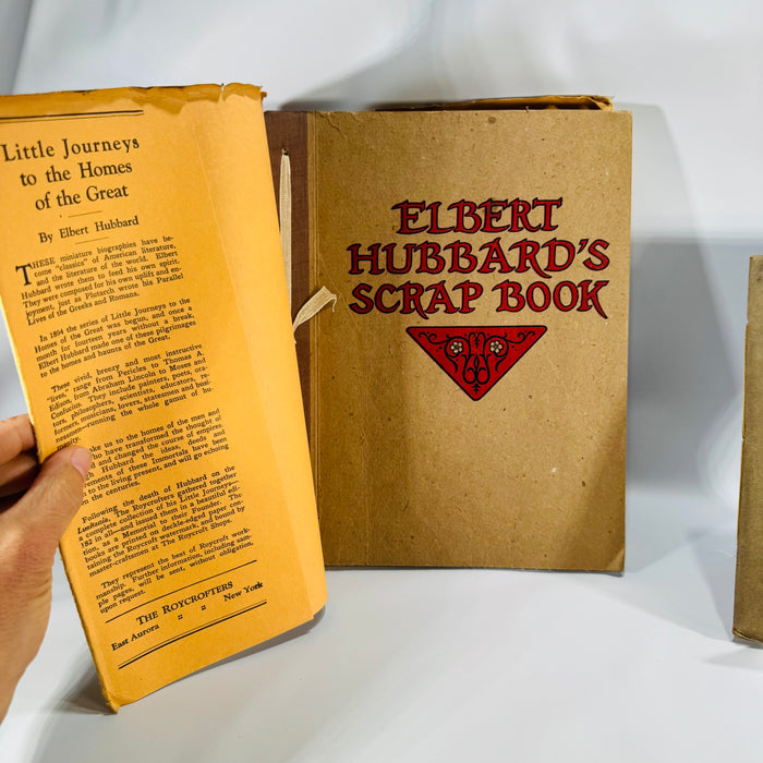 Roycroft Arts & Letters Lot — Elbert Hubbard’s Scrap Book (1923) + Little Journeys: Beethoven (1901) — Elbert Hubbard | Decorative Roycroft Design, Literary Essays