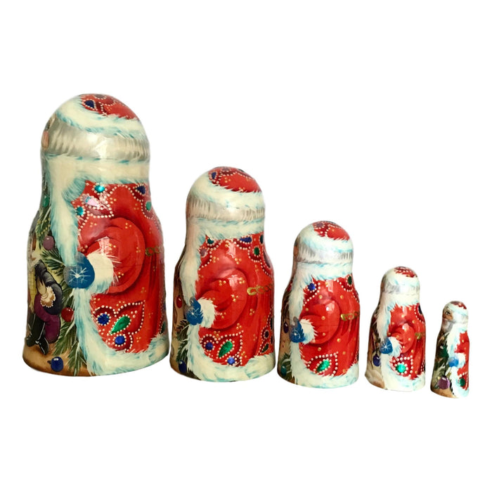 Russian stacking dolls santa