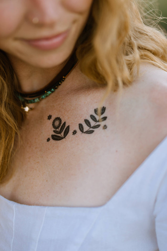 Scandinavian Folk Art Temporary Tattoo Sheets