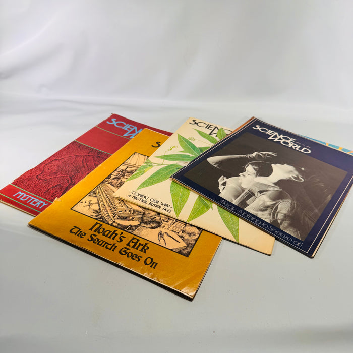 Science World (4 Issues, 1974) — Classroom Periodical | Cave Bears, Allergies, Noah’s Ark, Science Magazine Set
