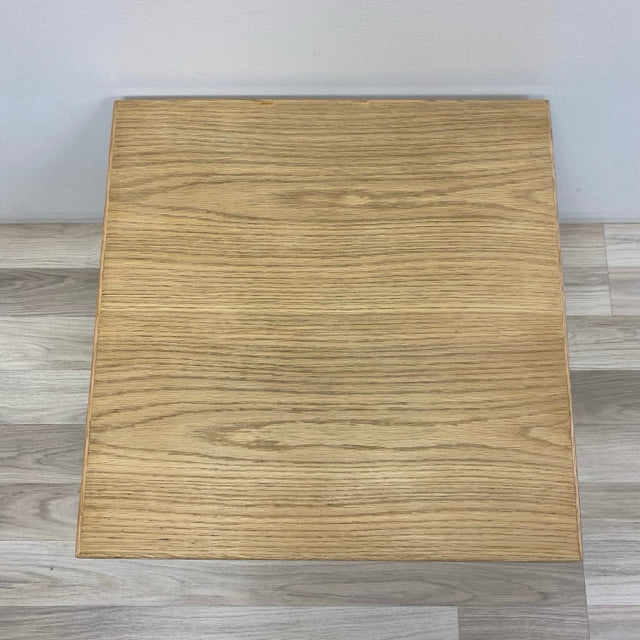 Side Pedestal Natural-White Wood Table