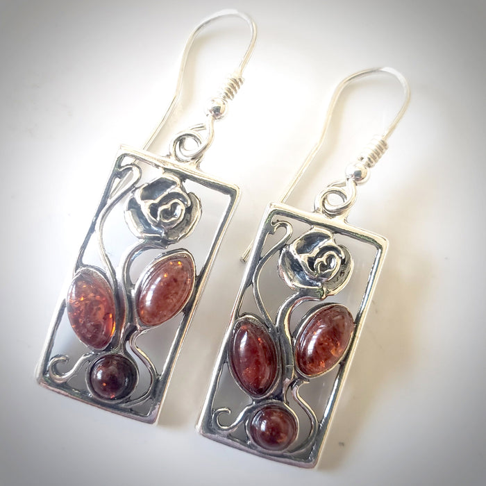 sterling silver rose earrings