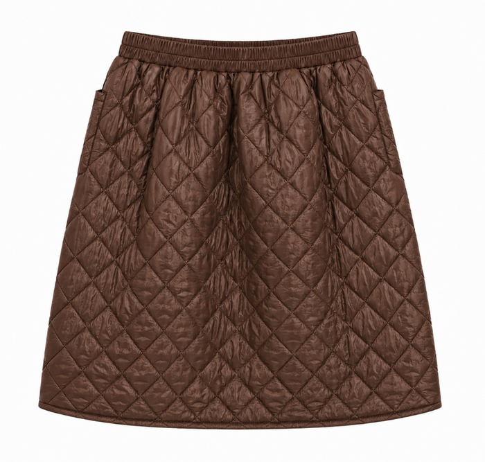 skirt quilted a line pocket - green-123
