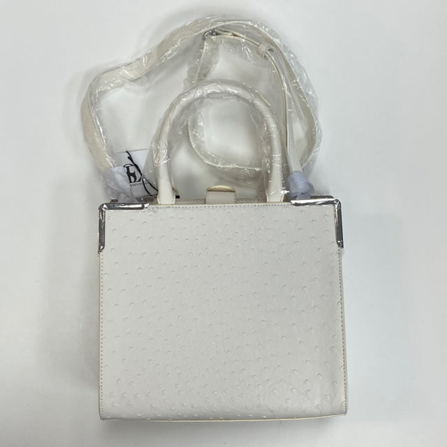 Snob Essentials White Textured Faux Leather Shoulder Handbag