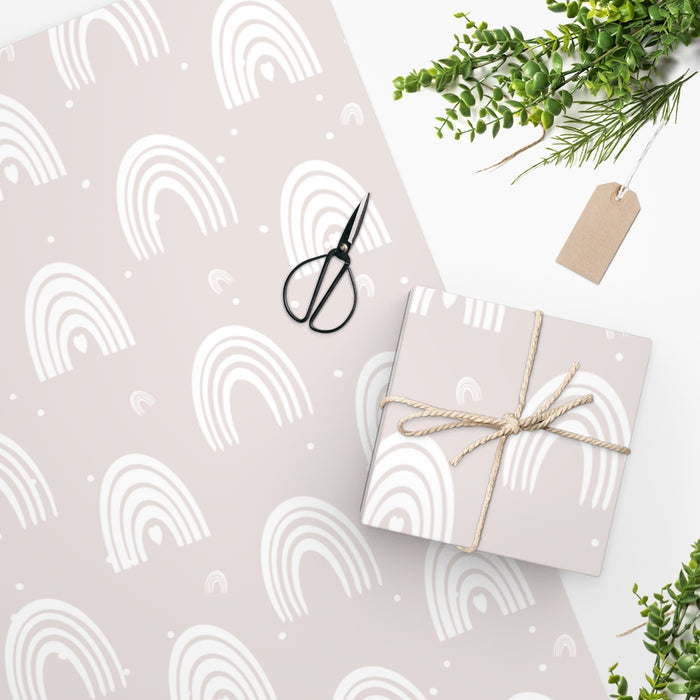 Soft Pink Boho Rainbow Wrapping Paper