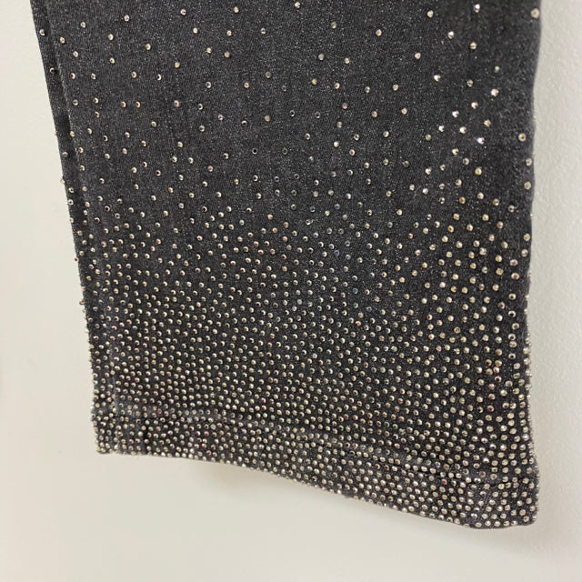 Soft Surroundings Size S-4 Women's Black Beaded Pull On Jeans