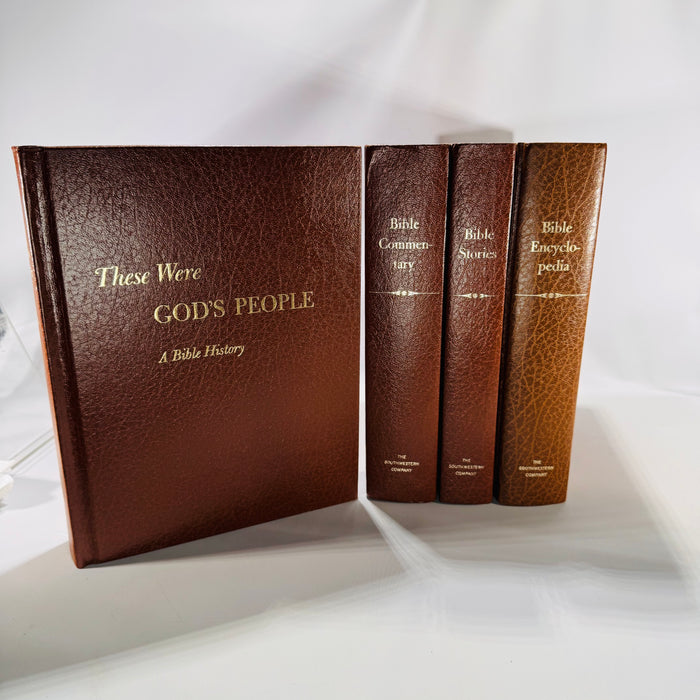 Southwestern Company 4-Volume 1960s Bible Set | Commentary, Stories, Encyclopedia & History | Vintage Christian Reference Books