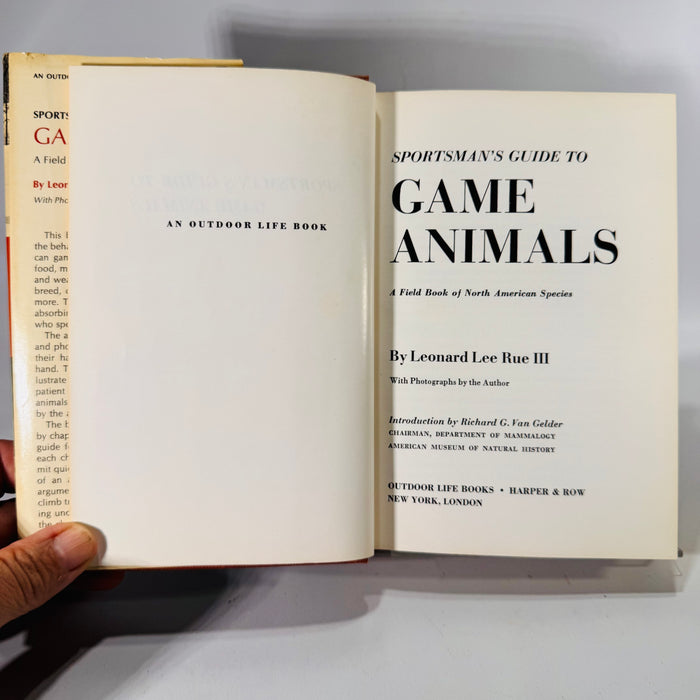 Sportsman's Guide to Game Animals by Leonard Lee Rue III | 1971 Outdoor Life Book | Vintage Field Guide | Wildlife Photography | Hardcover DJ