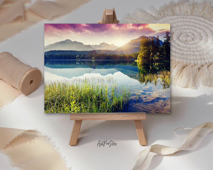 Strbske Pleso Lake in National Park High Tatra Slovakia, Europe Landscape Custom Greeting Cards