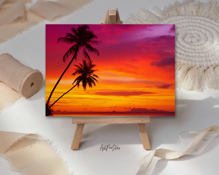 Sunset Beach Landscape Custom Greeting Cards