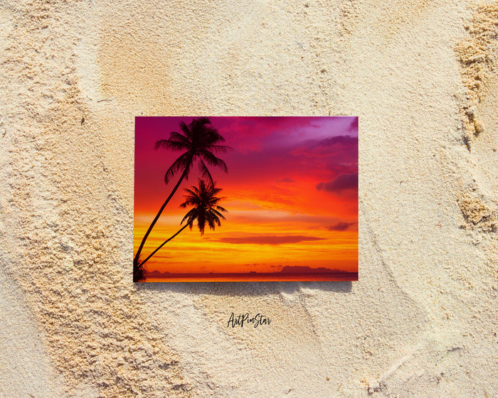 Sunset Beach Landscape Custom Greeting Cards