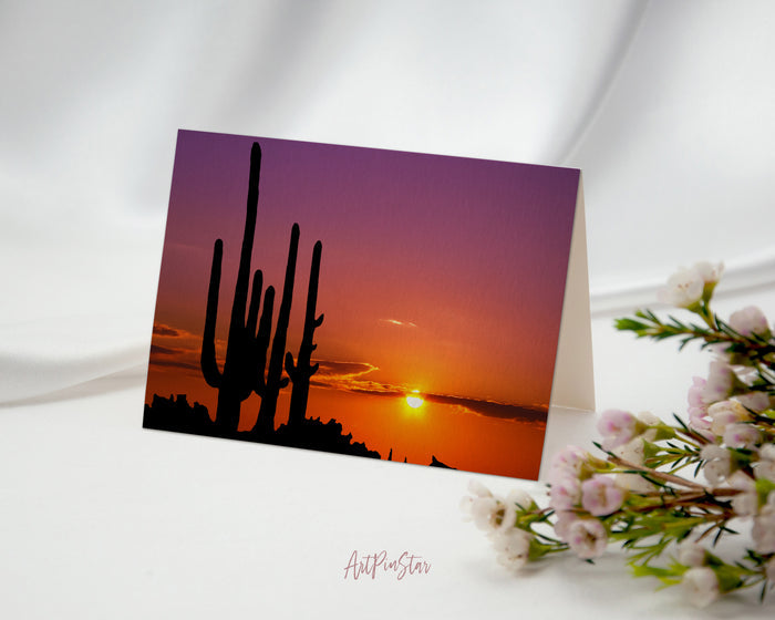 Sunset in Mexican Canyon Landscape Custom Greeting Cards
