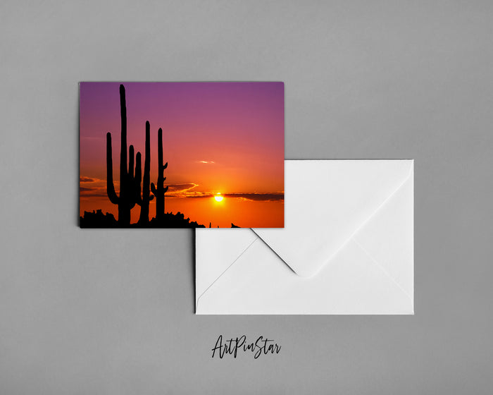 Sunset in Mexican Canyon Landscape Custom Greeting Cards
