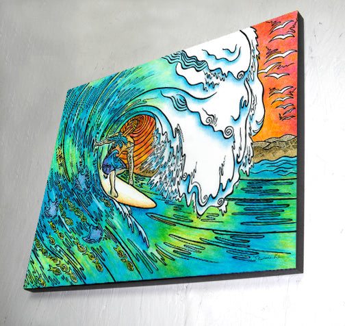Sunset Surfer Wall Art Panel