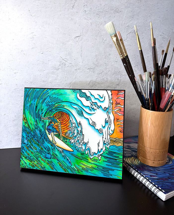 Sunset Surfer Wall Art Panel