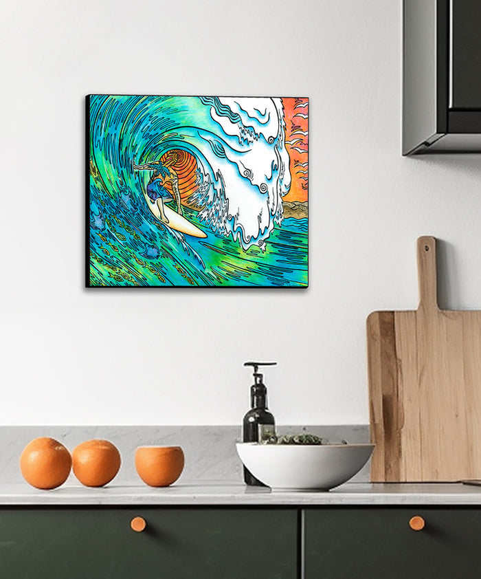 Sunset Surfer Wall Art Panel