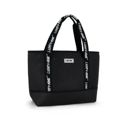 swim bag tote zippered - black