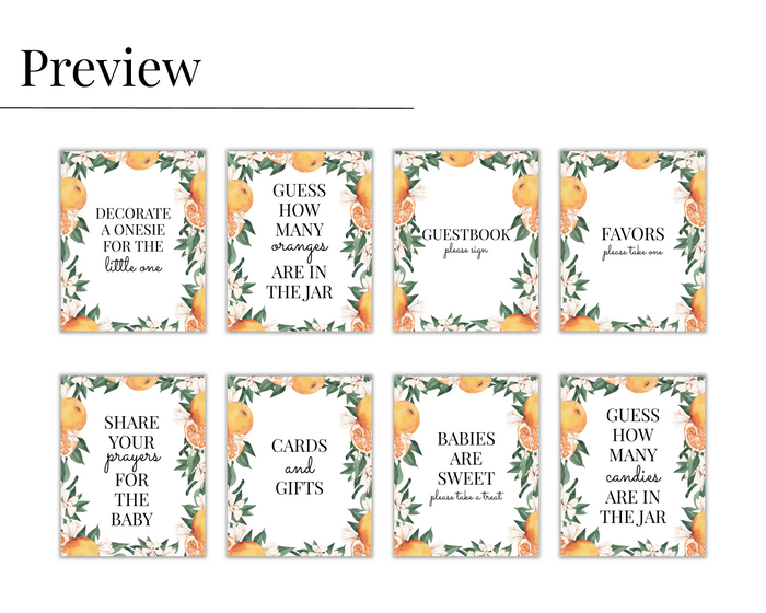 The Citrus Floral Baby Shower Bundle