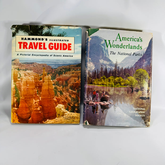 Travel & National Parks Pictorial Guides — America’s Wonderlands (1959, later printing) + Hammond’s Illustrated Travel Guide (1957, Book Club) — National Geographic & C.S. Hammond | Photo-rich, Reference, Travel & Geography