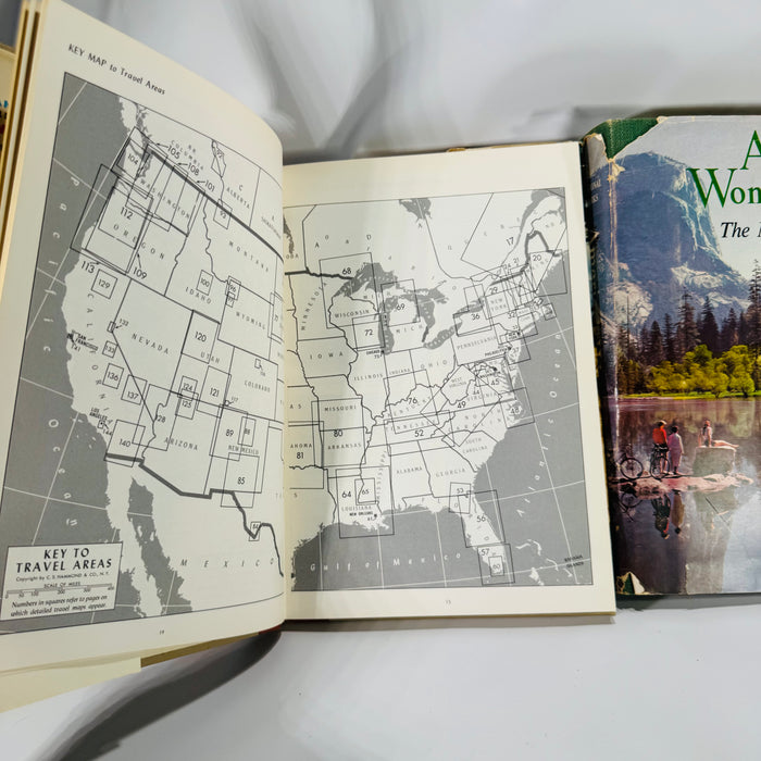 Travel & National Parks Pictorial Guides — America’s Wonderlands (1959, later printing) + Hammond’s Illustrated Travel Guide (1957, Book Club) — National Geographic & C.S. Hammond | Photo-rich, Reference, Travel & Geography
