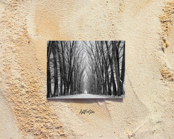 Tree in Winter Silhouettes Landscape Custom Greeting Cards