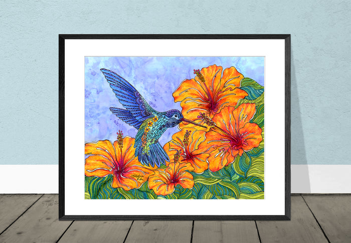 Tropical Hummingbird Print