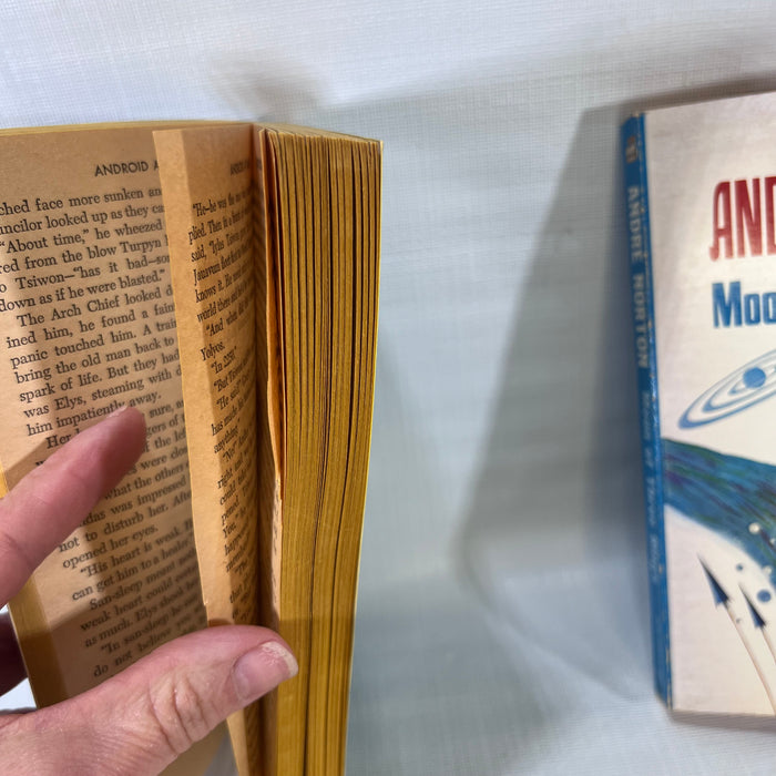 Two Andre Norton Paperback Books Moon of Three Rings 1966 Android at Arms 1973 Ace Books Inc