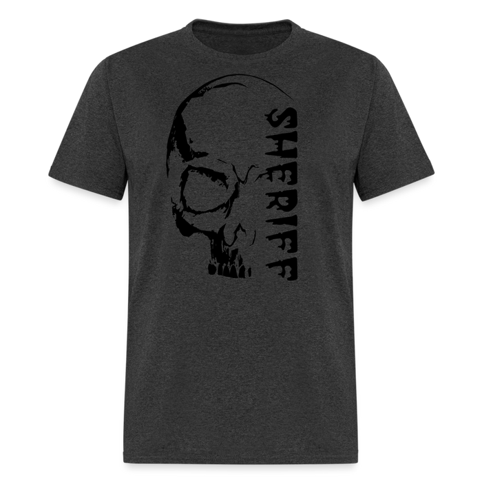 Unisex Classic T-Shirt - Halloween Sheriff Skull - heather black