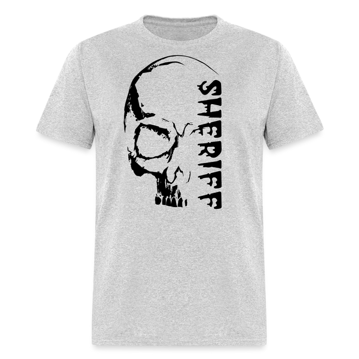 Unisex Classic T-Shirt - Halloween Sheriff Skull - heather gray