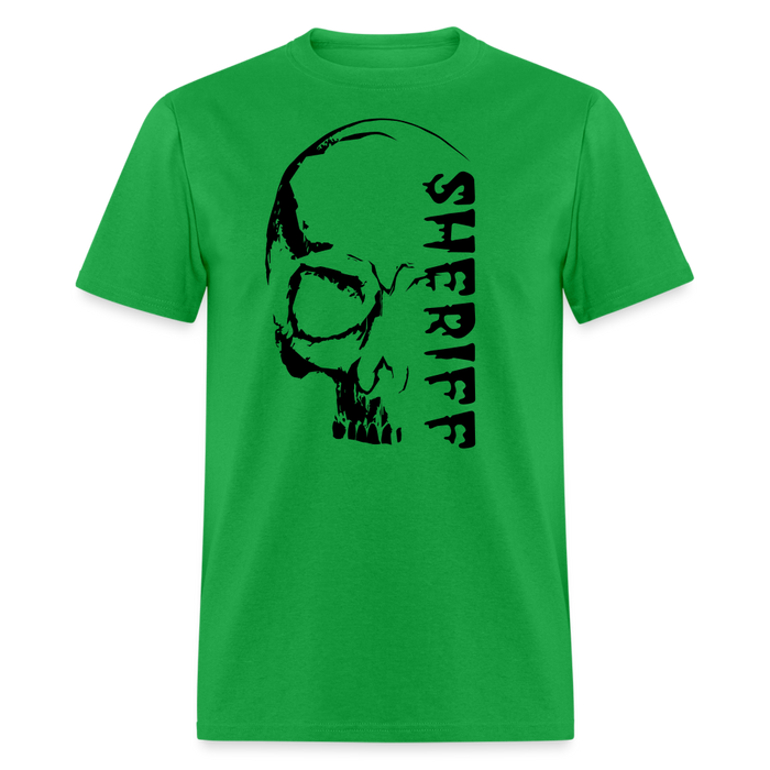 Unisex Classic T-Shirt - Halloween Sheriff Skull - bright green