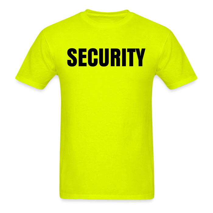 Unisex Classic T-Shirt - Security (Front and Back) - safety green