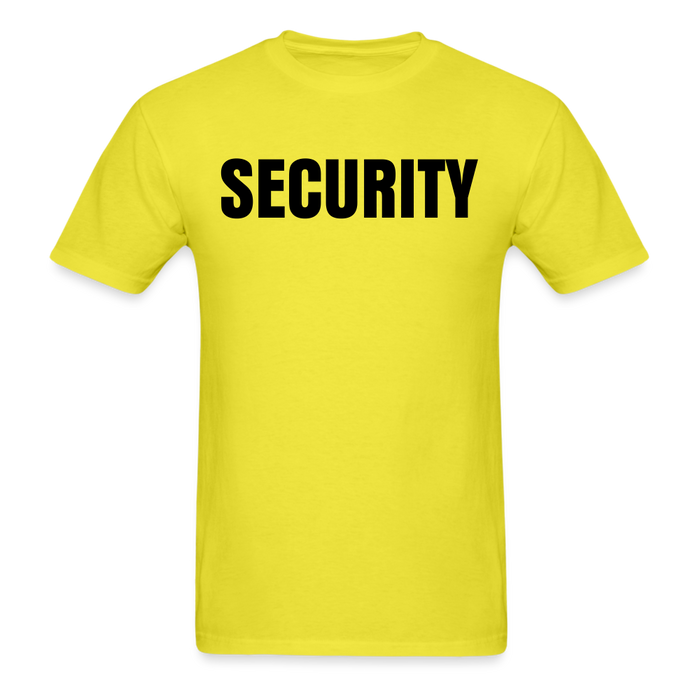 Unisex Classic T-Shirt - Security (Front and Back) - yellow