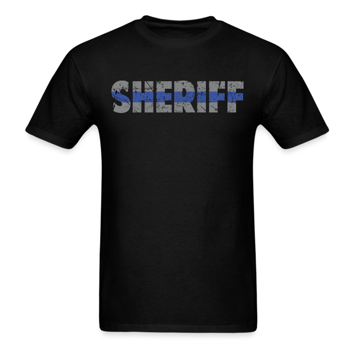 Unisex Classic T-Shirt - Sheriff Blue Line (Front & Back) - black