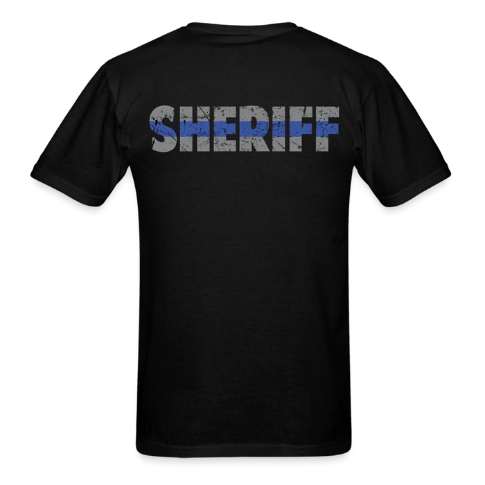 Unisex Classic T-Shirt - Sheriff Blue Line (Front & Back) - black