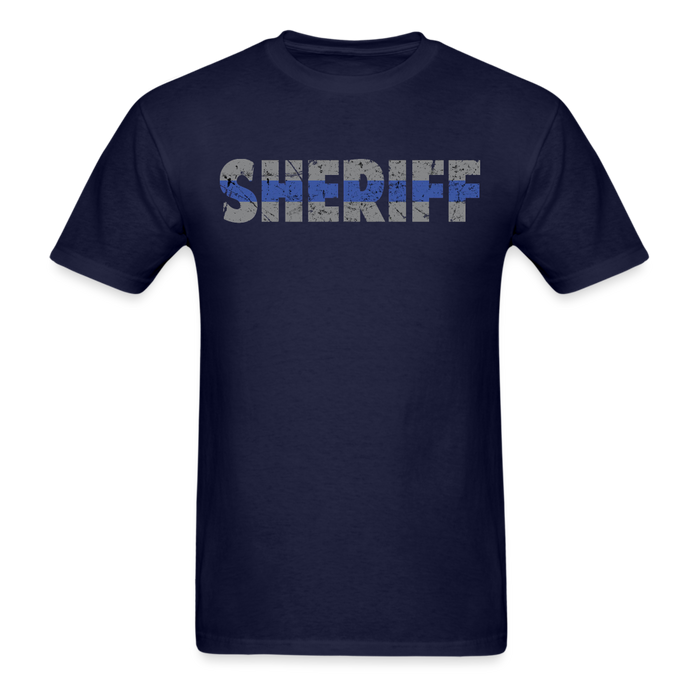 Unisex Classic T-Shirt - Sheriff Blue Line (Front & Back) - navy