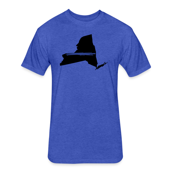 Unisex Poly/Cotton T-Shirt by Next Level - New York Thin Blue Line - heather royal