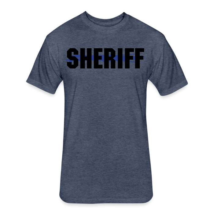 Unisex Poly/Cotton T-Shirt by Next Level - Sheriff Blue Line - heather navy