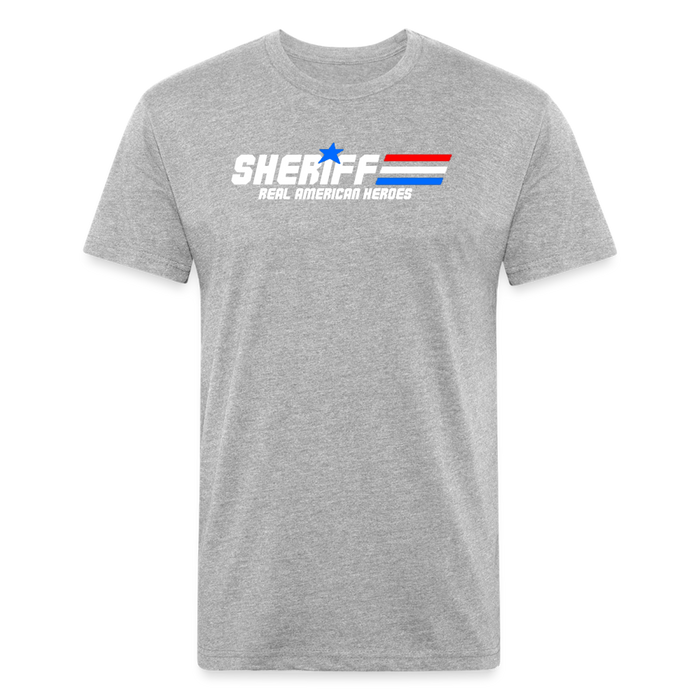 Unisex Poly/Cotton T-Shirt by Next Level - Sheriff "Real American Heroes" - heather gray