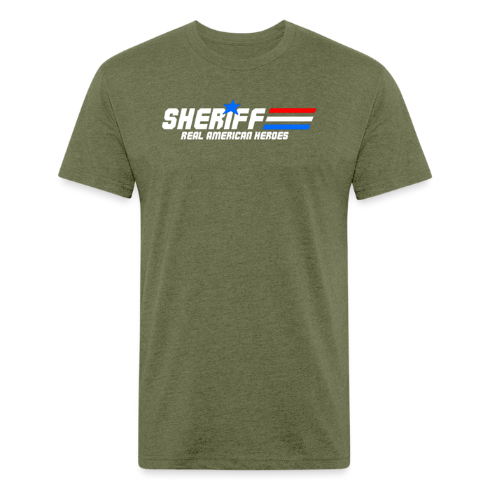 Unisex Poly/Cotton T-Shirt by Next Level - Sheriff "Real American Heroes" - heather military green
