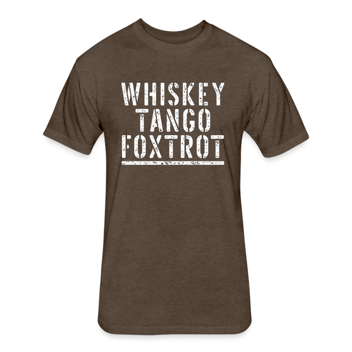 Unisex Poly/Cotton T-Shirt by Next Level - Whiskey Tango Foxtrot WTF - heather espresso