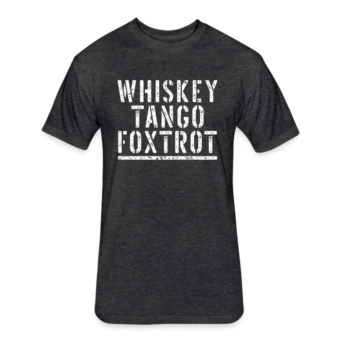 Unisex Poly/Cotton T-Shirt by Next Level - Whiskey Tango Foxtrot WTF - heather black