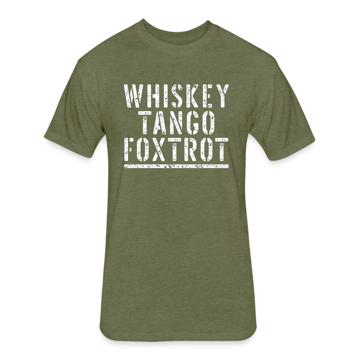 Unisex Poly/Cotton T-Shirt by Next Level - Whiskey Tango Foxtrot WTF - heather military green