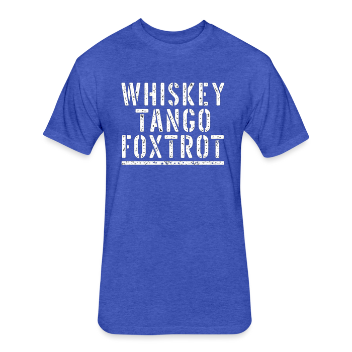 Unisex Poly/Cotton T-Shirt by Next Level - Whiskey Tango Foxtrot WTF - heather royal