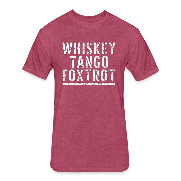 Unisex Poly/Cotton T-Shirt by Next Level - Whiskey Tango Foxtrot WTF - heather burgundy