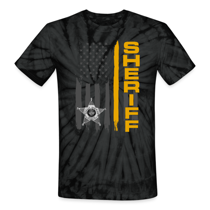 Unisex Tie Dye T-Shirt - Ohio Sheriff Vertical - spider black