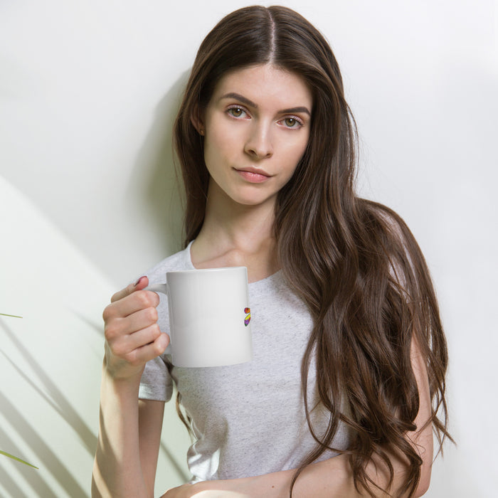 White glossy mug butterfly