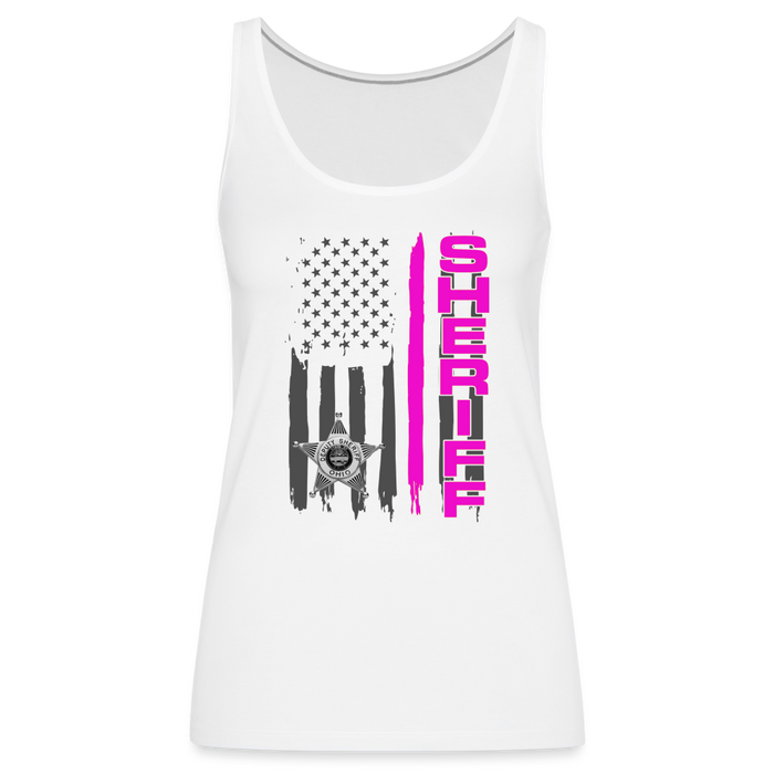 Women’s Premium Tank Top - Ohio Sheriff Vertical Pink - white